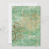 Chique groene en gouden uitnodiging voor 50-jarig (Achterkant)