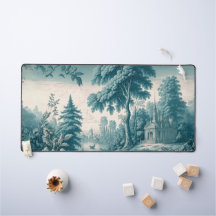  chique groene Franse Toile de Jouy Desk Mat