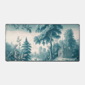 chique groene Franse Toile de Jouy Desk Mat (Voorkant)