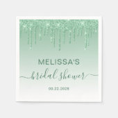 Chique groene glittersluier bruidsfeest servet (Voorkant)