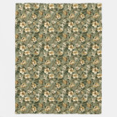 Chique groene gouden worp moderne botanische luxe fleece deken (Voorkant)