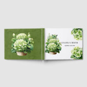 Chique groene hortensia vlinder bruiloft gastenboek (Volledig)