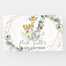 Chique Groene Jungle Dieren Baby Shower Welkom Spandoek