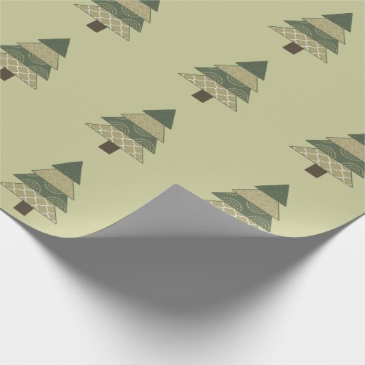 Chique groene kerstboom cadeaupapier (Hoek)