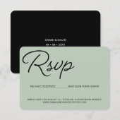 Chique groene moderne RSVP gereserveerde zitplaats (Voorkant / Achterkant)