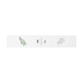 Chique groene monogram uitnodiging tailleband uitnodigingen wikkel (Vlak)