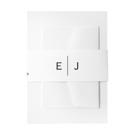 Chique groene monogram uitnodiging tailleband uitnodigingen wikkel (Voorkant Voorbeeld)