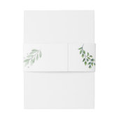 Chique groene monogram uitnodiging tailleband uitnodigingen wikkel (Achterkant Voorbeeld)