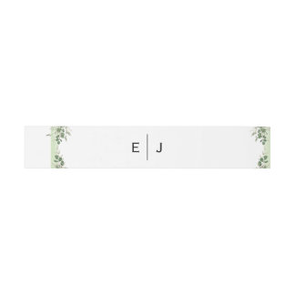 Chique groene monogram uitnodiging tailleband uitnodigingen wikkel