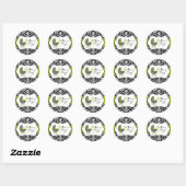 Chique groene polka dot damast Stickers (Vel)