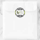 Chique groene polka dot damast Stickers (Tas)