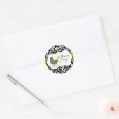 Chique groene polka dot damast Stickers (Envelop)
