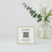 Chique groene QR-code voor babyshower-cadeau regis Informatiekaartje (Staand voorkant)