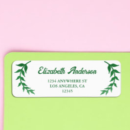 Chique Groene Retouradres Baby Shower Etiket