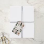 Chique groene roze kerstbomen cadeaulabel (Met Touw)
