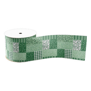 Chique Groene Shamrocks Faux Patchwork Lint