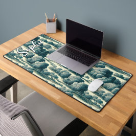 chique groene teile boom patroonnaam bureaumat