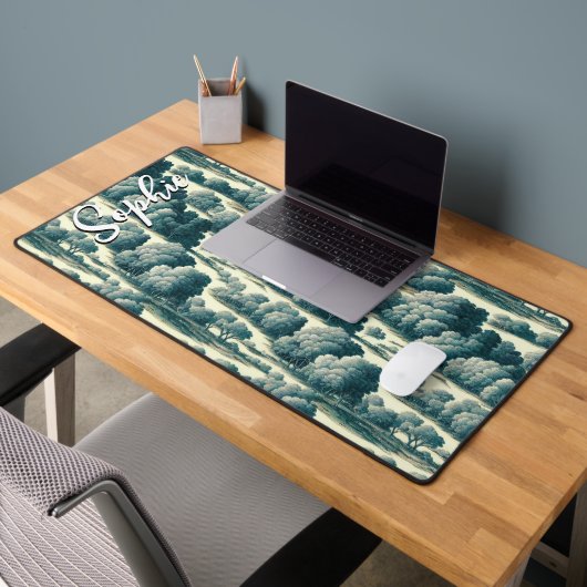  chique groene teile boom patroonnaam bureaumat (Kantoor 2)