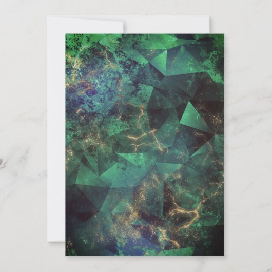 Chique groene turquoise gouden glitter druipt Kers Kaart (Achterkant)