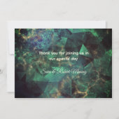 Chique groene turquoise gouden glitter druppels bedankkaart (Achterkant)