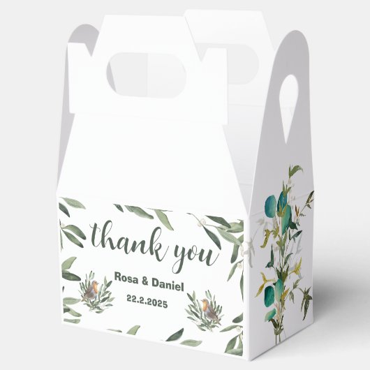 Chique groene Waterverf bruiloft gunst box Bedankdoosjes (Geopend)