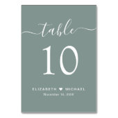 Chique groene weddingreceptie in scriptlettertype kaart (Achterkant)