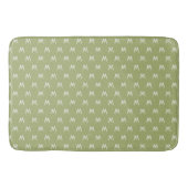 Chique groene witte monogram badmat (Voorkant)