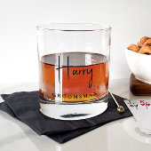 Chique Groom Groomsmen Usher Bruiloft Whisky Glas