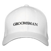 Chique Groomsman zwart-wit bruiloft Geborduurde Pet (Voorkant)