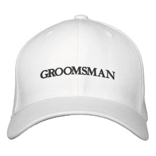 Chique Groomsman zwart-wit bruiloft Geborduurde Pet