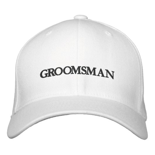 Chique Groomsman zwart-wit bruiloft Geborduurde Pet (Voorkant)