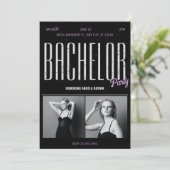 Chique grunge zwart BACHELOR PARTY herboren Kaart (Staand voorkant)