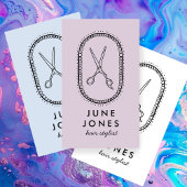 Chique haar stylist schaar salon minimaal eenvoudi visitekaartje