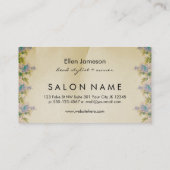 Chique  haarstyliste haarstyliste blauw roos visitekaartje (Achterkant)