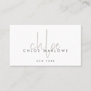 Chique haarstyliste minimalistisch monogram visitekaartje
