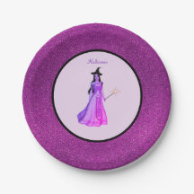 Chique Halloween heks op paars & glinsterend purpe