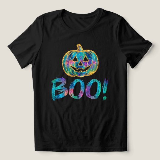 Chique Halloween Pompoen Tri-Blend Shirt (Design voorkant)
