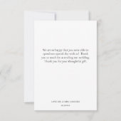 Chique hand beletterde foto bruiloft bedankkaart (Achterkant)
