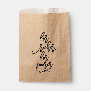 Chique hand gebeletterde bruiloft voor rijker, voo bedankzakje