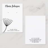 Chique Hand getrokken paardenbloem sieraden oorbel Visitekaartje (Voorkant / Achterkant)