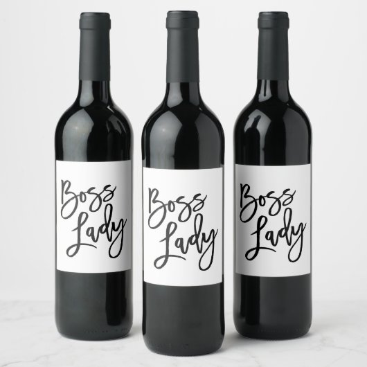 Chique Hand Lettered Boss Lady Wijnfles Label Wijn Etiket (Flessen)