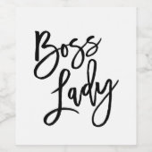 Chique Hand Lettered Boss Lady Wijnfles Label Wijn Etiket (Enkel label)