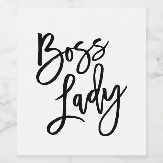 Chique Hand Lettered Boss Lady Wijnfles Label Wijn Etiket (Enkel label)