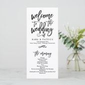 Chique Hand Lettered Bruiloft Ceremonie Programma Programmakaart (Staand voorkant)