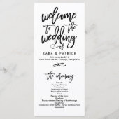 Chique Hand Lettered Bruiloft Ceremonie Programma Programmakaart (Voorkant)
