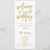 Chique Hand Lettered Bruiloft Ceremonie Programma Programmakaart (Voorkant)