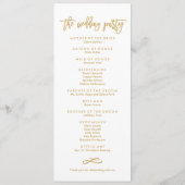 Chique Hand Lettered Bruiloft Ceremonie Programma Programmakaart (Achterkant)