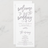 Chique Hand Lettered Bruiloft Ceremonie Programma Programmakaart (Voorkant / Achterkant)