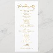 Chique Hand Lettered Bruiloft Ceremonie Programma Programmakaart (Achterkant)