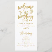 Chique Hand Lettered Bruiloft Ceremonie Programma Programmakaart (Voorkant)